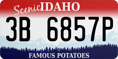 ID license plate 3B6857P