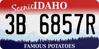 ID license plate 3B6857R
