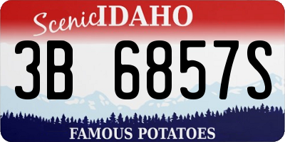 ID license plate 3B6857S