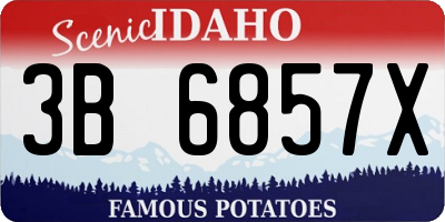 ID license plate 3B6857X