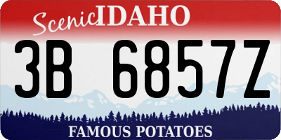 ID license plate 3B6857Z