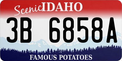 ID license plate 3B6858A