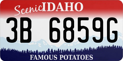 ID license plate 3B6859G