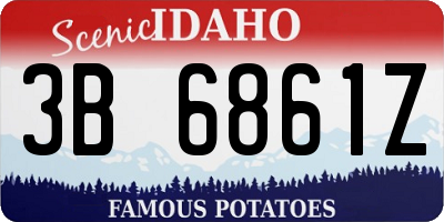 ID license plate 3B6861Z