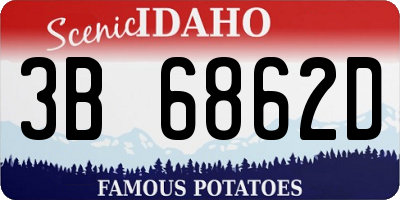 ID license plate 3B6862D