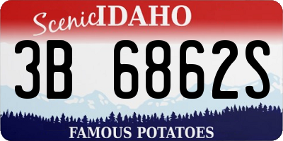 ID license plate 3B6862S
