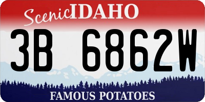 ID license plate 3B6862W