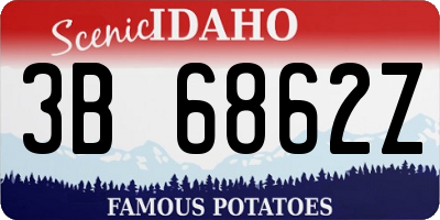 ID license plate 3B6862Z