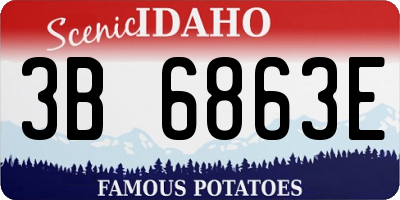 ID license plate 3B6863E