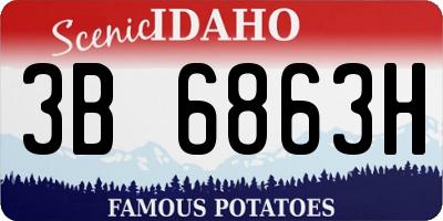 ID license plate 3B6863H