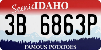 ID license plate 3B6863P
