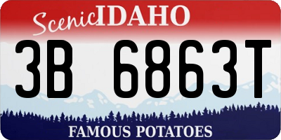 ID license plate 3B6863T