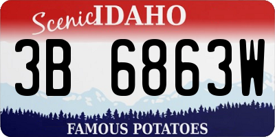 ID license plate 3B6863W