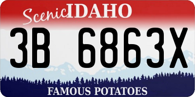 ID license plate 3B6863X