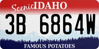 ID license plate 3B6864W