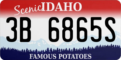 ID license plate 3B6865S