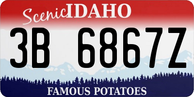 ID license plate 3B6867Z