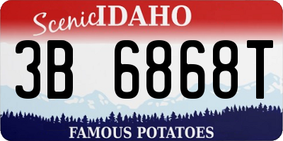 ID license plate 3B6868T