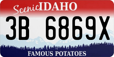 ID license plate 3B6869X