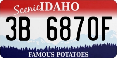 ID license plate 3B6870F