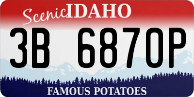 ID license plate 3B6870P
