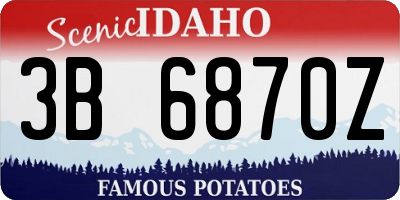 ID license plate 3B6870Z
