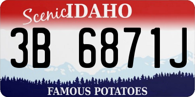 ID license plate 3B6871J