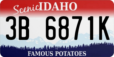 ID license plate 3B6871K