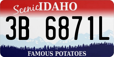 ID license plate 3B6871L