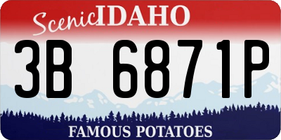 ID license plate 3B6871P