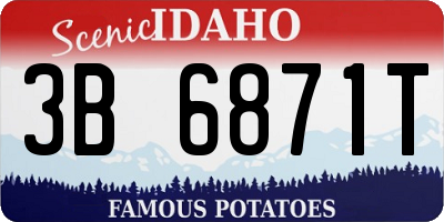 ID license plate 3B6871T