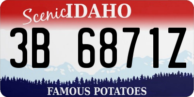 ID license plate 3B6871Z
