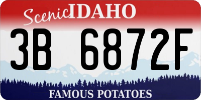 ID license plate 3B6872F
