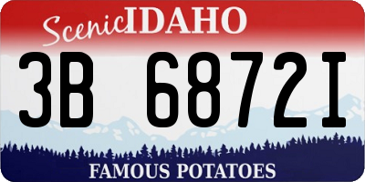 ID license plate 3B6872I
