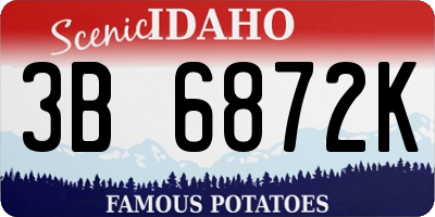 ID license plate 3B6872K