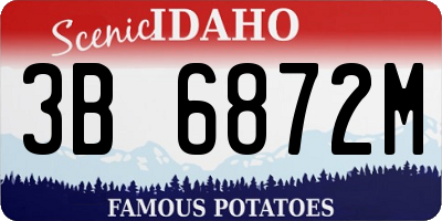 ID license plate 3B6872M