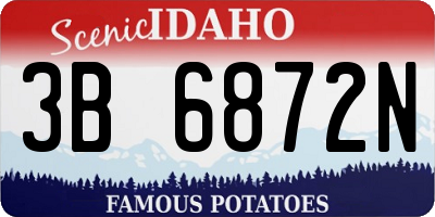 ID license plate 3B6872N