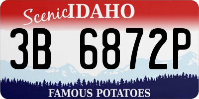 ID license plate 3B6872P