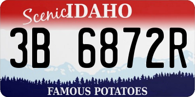 ID license plate 3B6872R