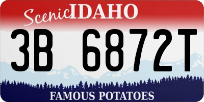ID license plate 3B6872T