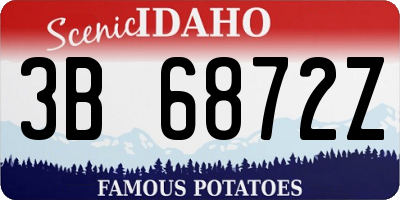 ID license plate 3B6872Z