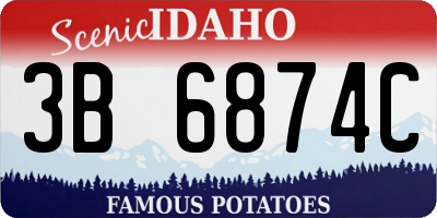 ID license plate 3B6874C