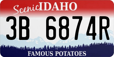 ID license plate 3B6874R