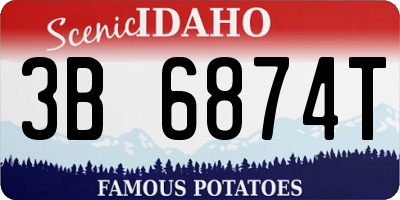 ID license plate 3B6874T
