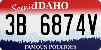 ID license plate 3B6874V