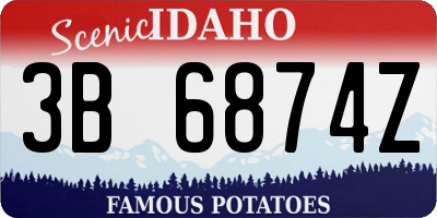 ID license plate 3B6874Z