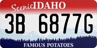 ID license plate 3B6877G
