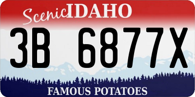 ID license plate 3B6877X