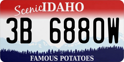 ID license plate 3B6880W