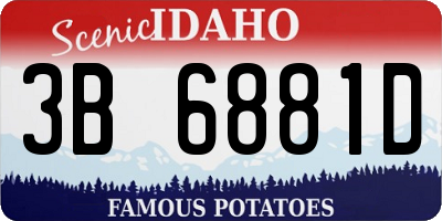 ID license plate 3B6881D